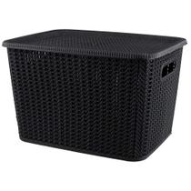 Caixa Organizadora com Tampa 20L Rattan São Bernardo OR29 Preta Caixa Organizadora com Tampa 20L Rattan São Bernardo OR29 Preta