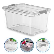 Caixa Organizadora Com Tampa 27l Cristal Cor Transparente Caixa Organizadora Com Tampa 27l Cristal Cor Transparente