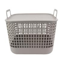 Caixa Organizadora com Tampa 35cm Cinza - ACASA