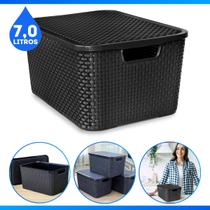 Caixa organizadora com tampa 7 litros - Rattan - Arqplast
