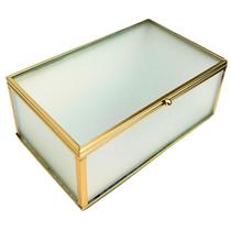 Caixa Organizadora com Tampa em Ferro e Vidro Jateado 17x11cm