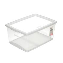 Caixa Organizadora Com Tampa Plástico Cristal Ordene 30l