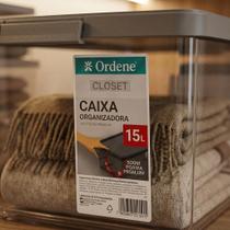 Caixa Organizadora Com Trava 15 Litros Rose Ordene