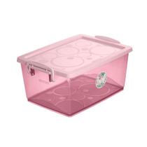 Caixa Organizadora Com Trava 15 Litros Rose Ordene Caixa Organizadora Com Trava 15 Litros Rose Ordene