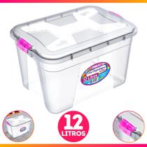 Caixa Organizadora Container 12 Litros C/ Tampa e Trava