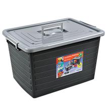 Caixa Organizadora Container 50 Litros Preto Com Tampa e Trava 25167 Arqplast