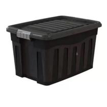caixa Organizadora Container 53l c/ rodinhas trava preta - MB Plásticos