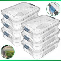 Caixa Organizadora Container 6 Litros C/ Tampa e Trava Translúcida