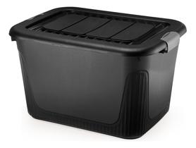Caixa Organizadora Container 80 Trava/roda Plasnorthon Preto