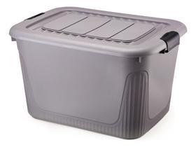 Caixa Organizadora Container 80 Trava/roda Plasnorthon Preto