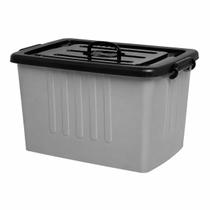 Caixa Organizadora Container Cinza 54,5lts C/travas E Rodas Caixa Organizadora Container Cinza 54,5lts C/travas E Rodas