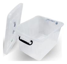 Caixa Organizadora Container Transparente 54,5 L Com Rodinha Caixa Organizadora Container Transparente 54,5 L Com Rodinha