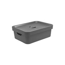 Caixa Organizadora Cube 10,5 Litros C/Tampa Chumbo