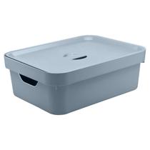 Caixa Organizadora Cube 10,5 Litros com Tampa Azul Glacial OU
