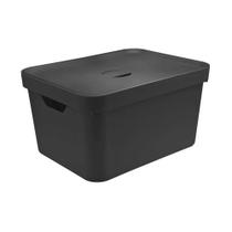 Caixa Organizadora Cube 32 Litros Com Tampa 46 x 36 x 24,5cm Preto - Ou