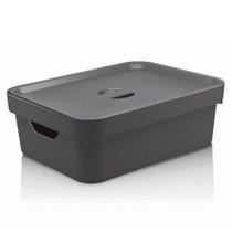 Caixa Organizadora Cube Chumbo 10,5 Litros com Tampa OU