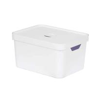 Caixa Organizadora Cube Com Tampa 18 Litros Média 36 x 27 x 24,5cm Branca Ou Martiplast