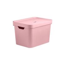 Caixa Organizadora Cube Com Tampa 18 Litros Média 36 x 27 x 24,5cm Rosa Ou Martiplast