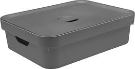 Caixa Organizadora Cube G Baixa 16 Litros Chumbo - Prática e Estilosa