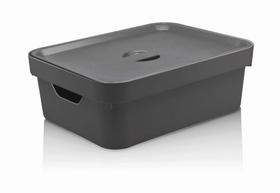 Caixa organizadora cube m com tampa 10,5l chumbo - ou cc 350 chf