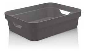 Caixa Organizadora Cube M Multiuso Brinquedo Closet - Chumbo