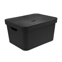 Caixa Organizadora Cube Multiuso Brinquedos Com Tampa 32l - Preto