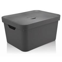 Caixa Organizadora Cube OU 32 Litros com Tampa Chumbo