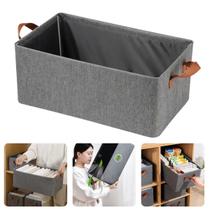 Caixa Organizadora De Armário Gaveta Guarda Roupa Decorativo Cesto Com Alça Tecido Retangular Closet Lavável Caixa Multifuncional