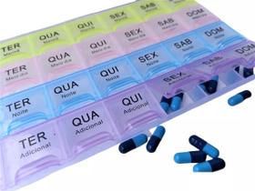 Caixa organizadora de armazenamento de medicamentos, 1 fileira/2 fileiras/3 fileiras/4 fileiras semanais, 7 dias, suport