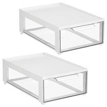Caixa organizadora de armazenamento MDesign Lumiere com gaveta de puxar, pacote com 2 Caixa organizadora de armazenamento MDesign Lumiere com gaveta de puxar, pacote com 2