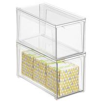 Caixa organizadora de armazenamento MDesign Lumiere com gaveta frontal