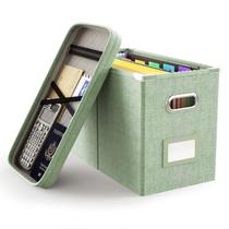 Caixa organizadora de arquivos Oterri com tampa e bolso de malha 27x21x34 cm