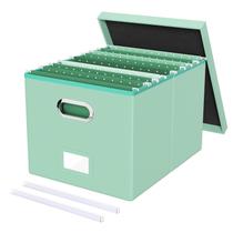 Caixa organizadora de arquivos Oterri Letter Legal Portable Mint Green