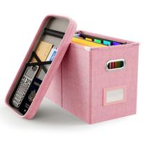 Caixa organizadora de arquivos Oterri Pink 27x21x34 cm Tamanho Carta