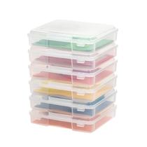 Caixa organizadora de artesanato de armazenamento IRIS USA, pacote com 6 unidades, portátil, transparente Caixa organizadora de artesanato de armazenamento IRIS USA, pacote com 6 unidades, portátil, transparente