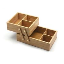 Caixa Organizadora De Bambu Oikos Com 2 Andares Retangular