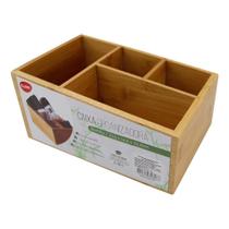 Caixa Organizadora De Bambu Porta Trecos Com 4 Cavidades - CLINK