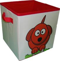 Caixa Organizadora De Brinquedos Estampada 28X30X28 Cachorro - Organibox