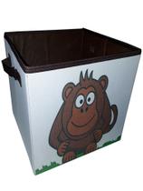 Caixa Organizadora de Brinquedos Estampada 28x30x28cm- ESTAMPA:Macaco - Organicanto