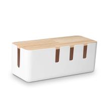 Caixa Organizadora de Cabos Baskiss Wood Lid - 30,5 x 12,5 x 11,5 cm