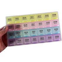 Caixa Organizadora De Comprimidos Semanal Diário De Medicamentos 4 Compartimentos/dia
