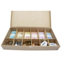 Caixa Organizadora de Dinheiro Porta Moedas e Cédulas em MDF Ideal para Casa e Comércio - GIROLA DECOR