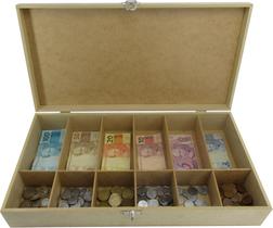 Caixa Organizadora De Dinheiro Porta Moedas e Cédulas Mdf - GIROLA DECOR