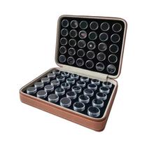 Caixa Organizadora De Joias Redonda De PU Com 60 Peças Para Exibição De Gemas Caixa Organizadora De Joias Redonda De PU Com 60 Peças Para Exibição De Gemas