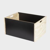 Caixa organizadora de madeira empilhável lateral preta tam. g - STOLF