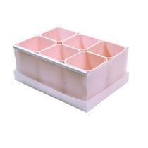 Caixa organizadora de objetos com 6 peças rosa - Dello
