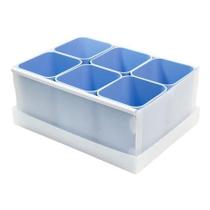 Caixa Organizadora de Objetos com 6 Porta Objetos Dello Azul Claro