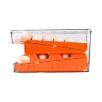 Caixa Organizadora De Ovos Para Geladeira Com Bandeja Deslizante Para Manutenção Da Frescura,