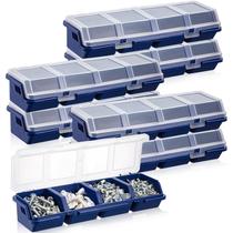 Caixa organizadora de parafusos Hushee, pacote com 6 tampas, 4 compartimentos, azul Caixa organizadora de parafusos Hushee, pacote com 6 tampas, 4 compartimentos, azul