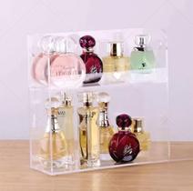 Caixa Organizadora de Perfumes em Acrílico Cristal 4 mm com 2 Repartições - JKacrilicos